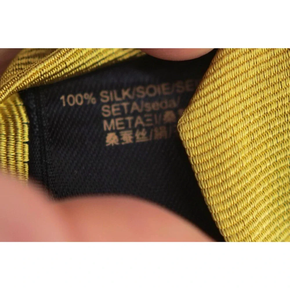 Brooks Brothers Makers Mens Neck Repp Tie Silk Yellow Polka Dot 3.25